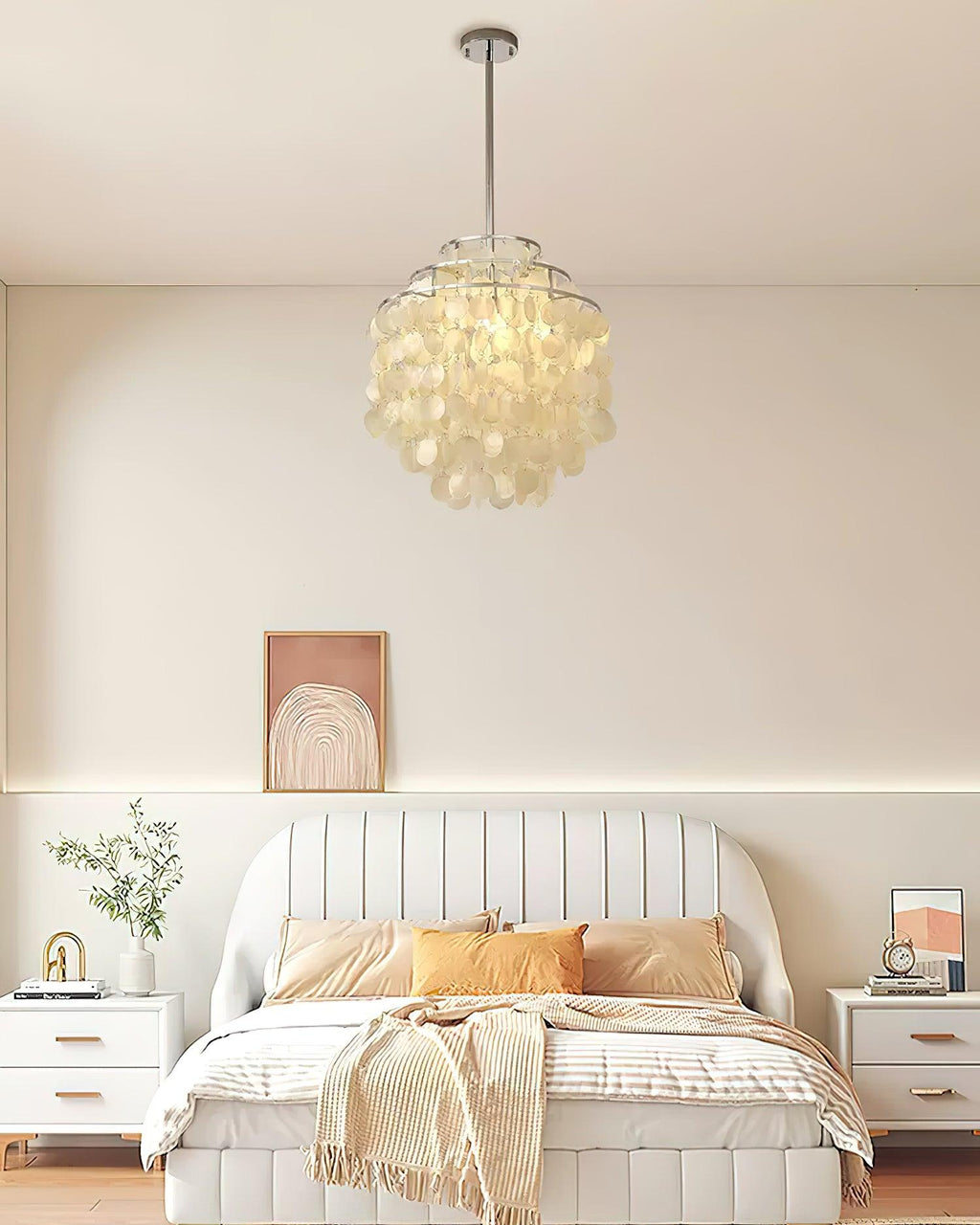 Lustra Suspension Lampe Coquillage Rond en Chrome - Neutralighting