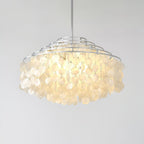 Lustra Suspension Lampe Coquillage Rond en Chrome - Neutralighting