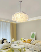 Lustra Suspension Lampe Coquillage Rond en Chrome - Neutralighting