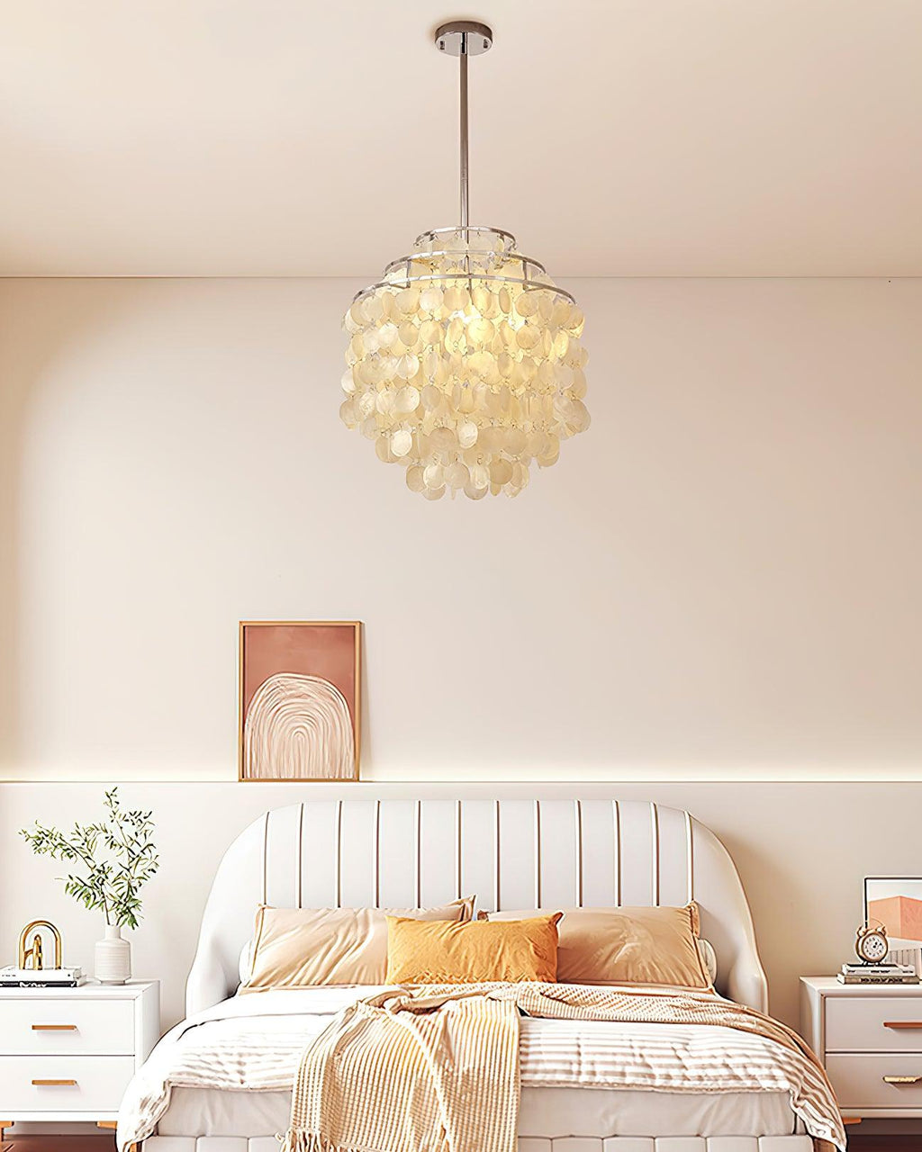 Lustra Suspension Lampe Coquillage Rond en Chrome - Neutralighting