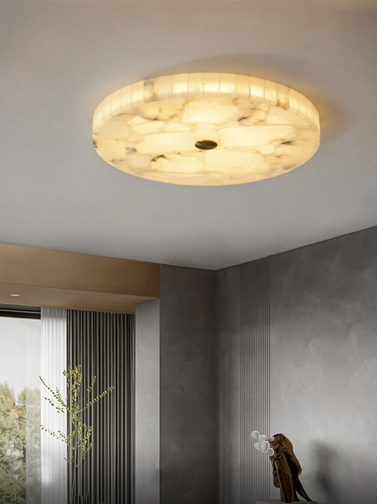 Vosilis Lampe de Plafond Ronde en Albâtre Moderne Minimaliste - Neutralighting