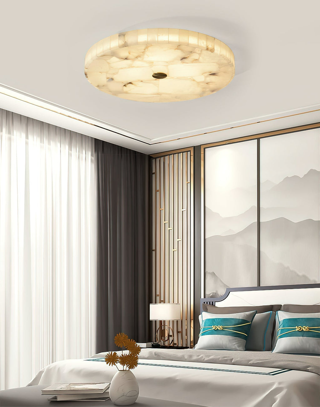 Vosilis Lampe de Plafond Ronde en Albâtre Moderne Minimaliste - Neutralighting
