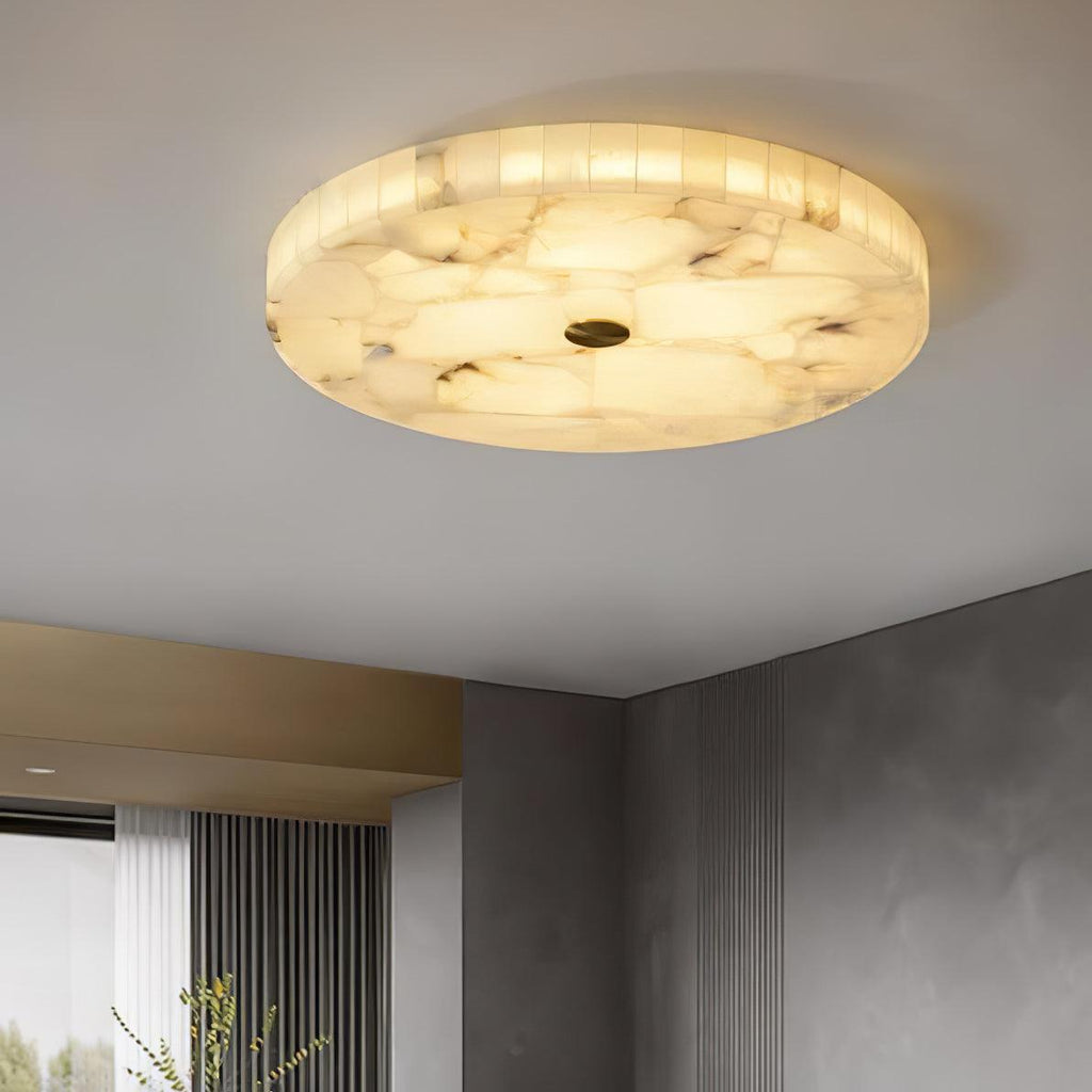 Ciphayra Lumière Plafonnière Ronde Minimaliste en Albâtre - Neutralighting