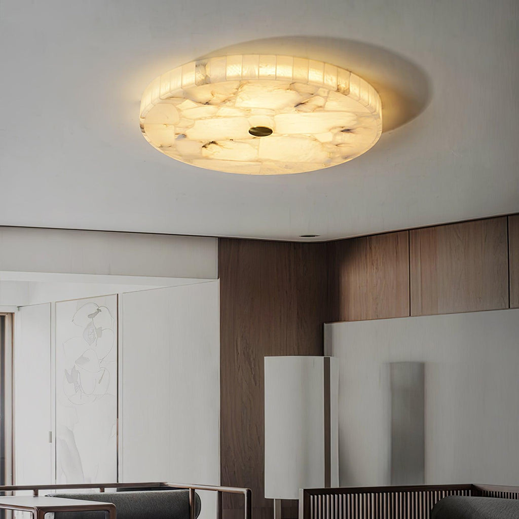 Ciphayra Lumière Plafonnière Ronde Minimaliste en Albâtre - Neutralighting
