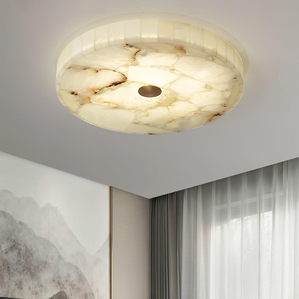 Ciphayra Lumière Plafonnière Ronde Minimaliste en Albâtre - Neutralighting