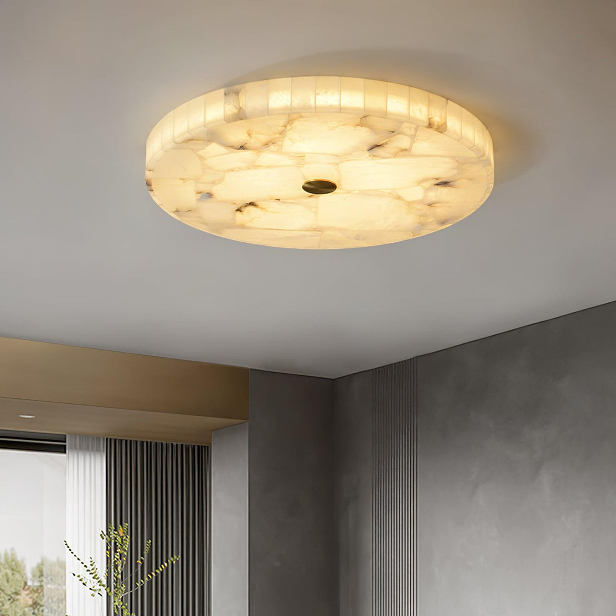 Ciphayra Lumière Plafonnière Ronde Minimaliste en Albâtre - Neutralighting