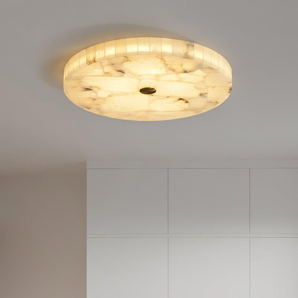 Ciphayra Lumière Plafonnière Ronde Minimaliste en Albâtre - Neutralighting
