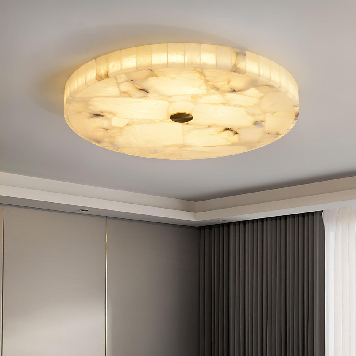 Ciphayra Lumière Plafonnière Ronde Minimaliste en Albâtre - Neutralighting