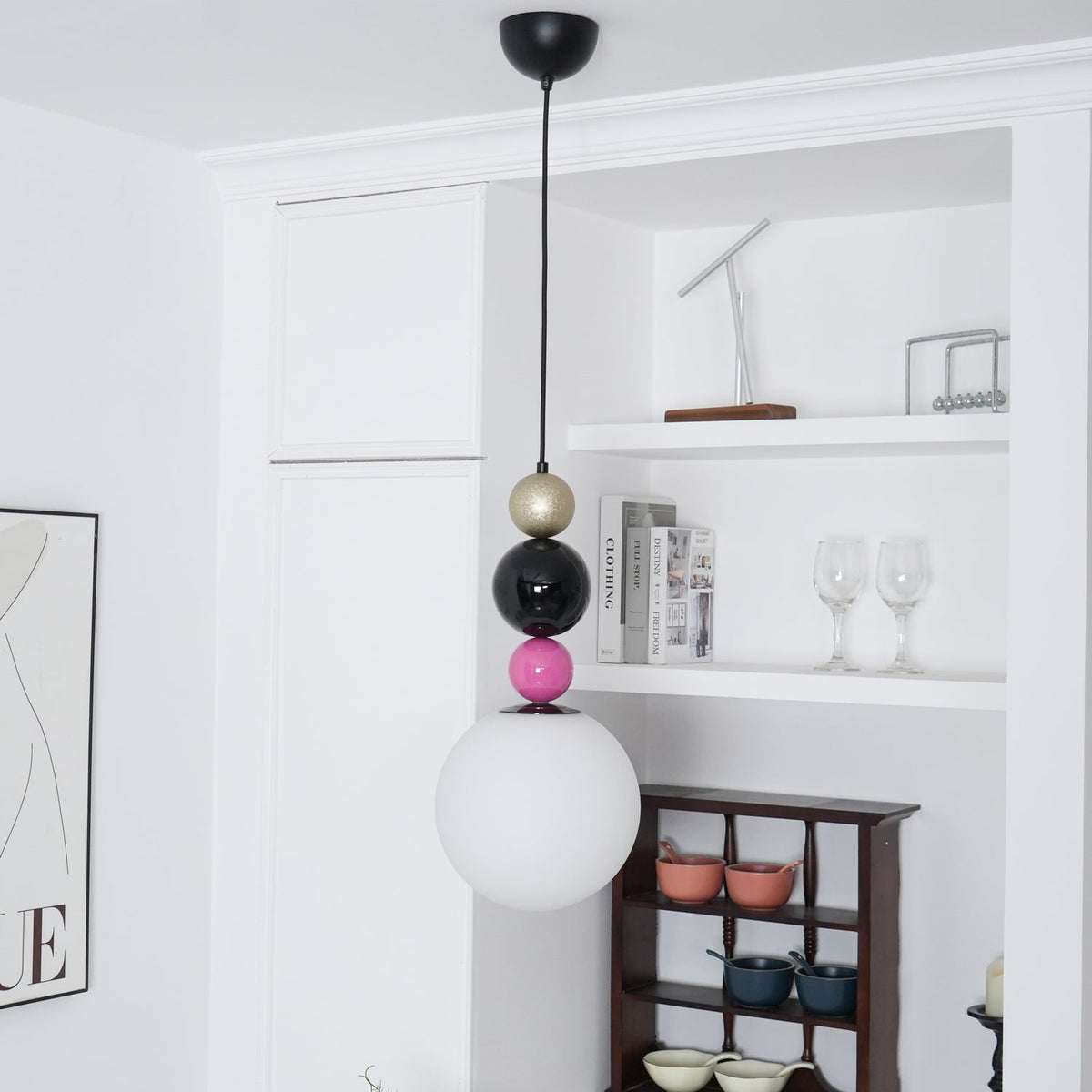 Eshaisra Nordic Art Rond Billes Empilage Verre Pendentif Lampe - Neutralighting