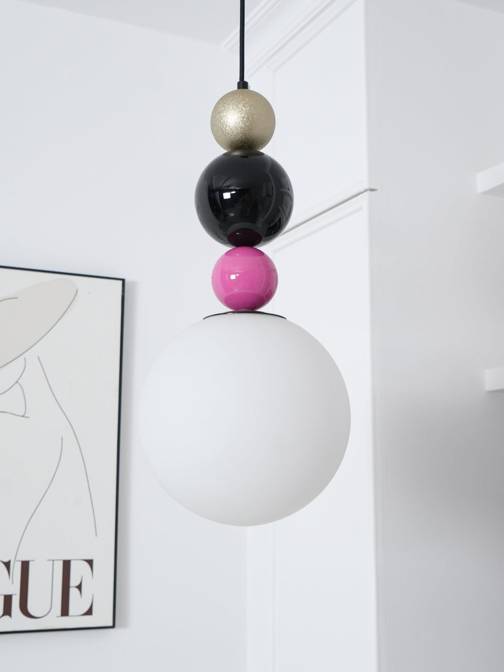 Eshaisra Nordic Art Rond Billes Empilage Verre Pendentif Lampe - Neutralighting