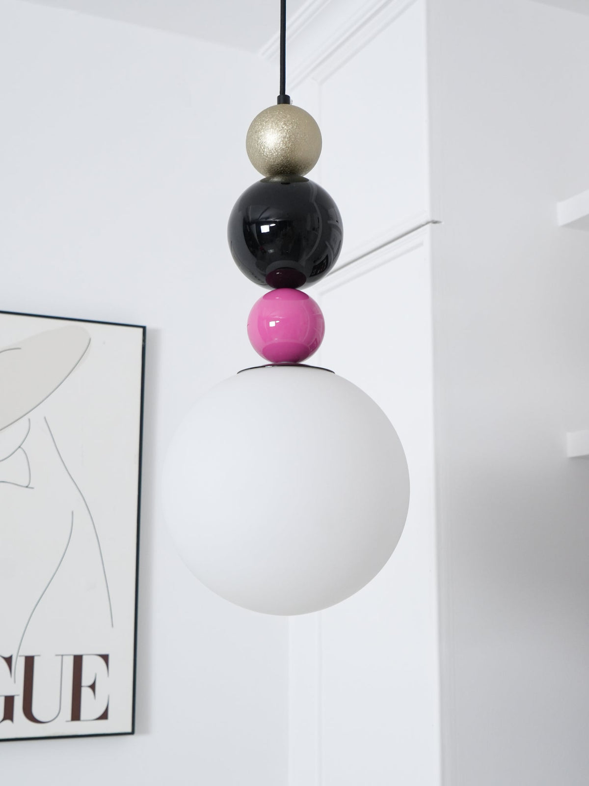 Eshaisra Nordic Art Rond Billes Empilage Verre Pendentif Lampe - Neutralighting