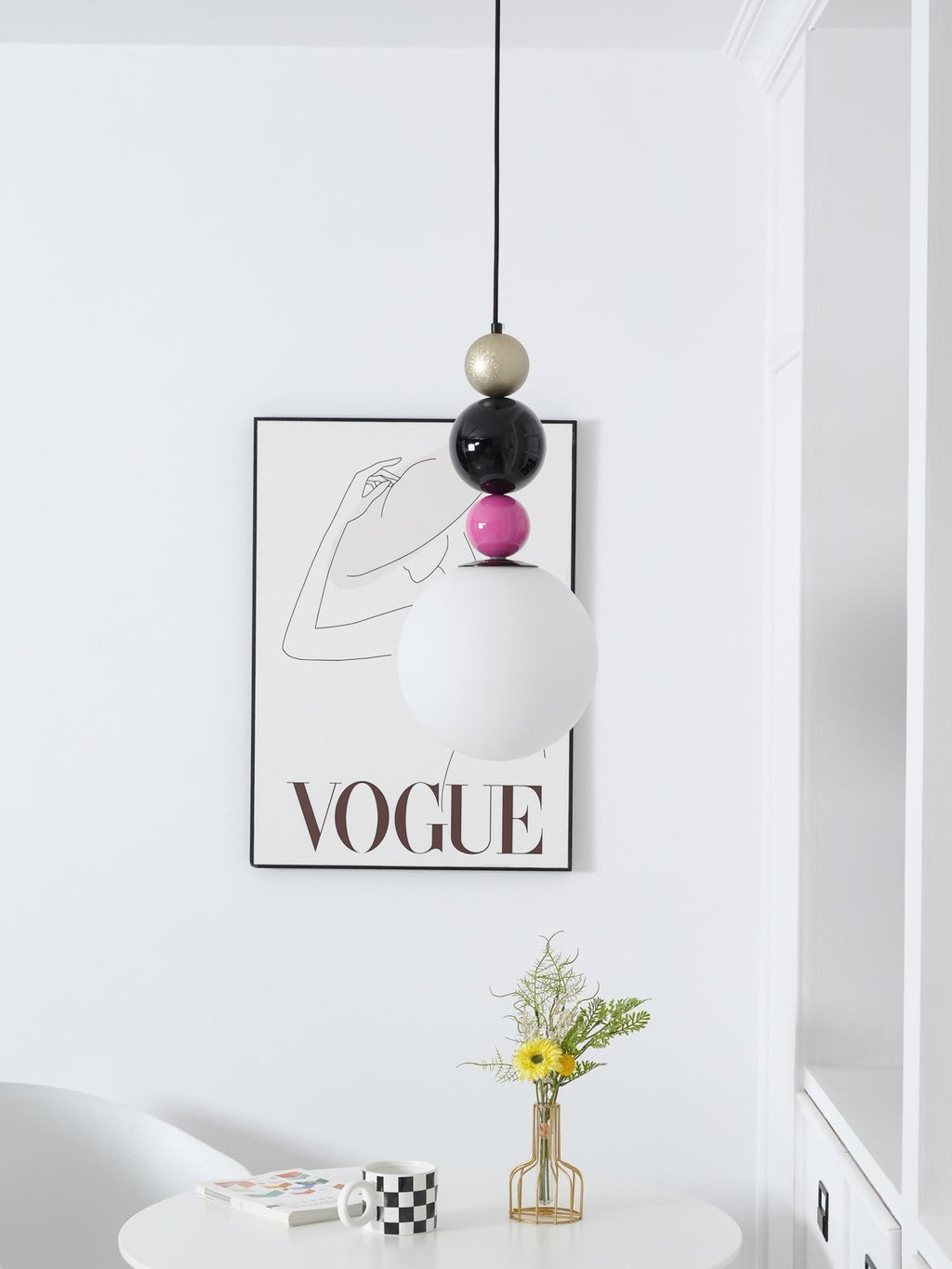 Eshaisra Nordic Art Rond Billes Empilage Verre Pendentif Lampe - Neutralighting