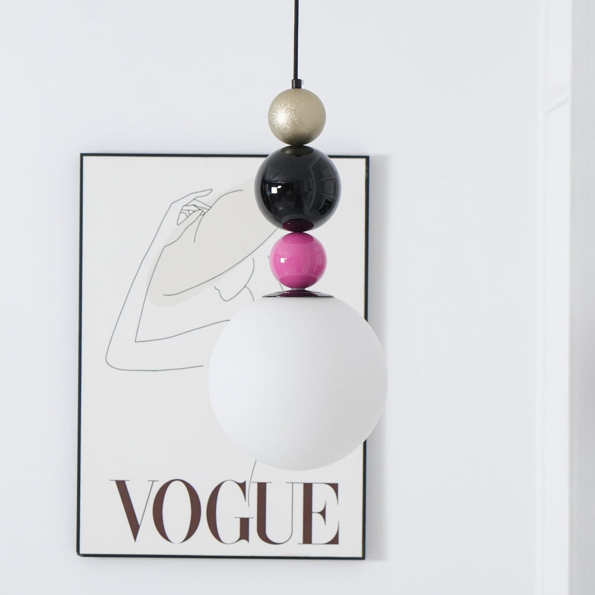 Eshaisra Nordic Art Rond Billes Empilage Verre Pendentif Lampe - Neutralighting
