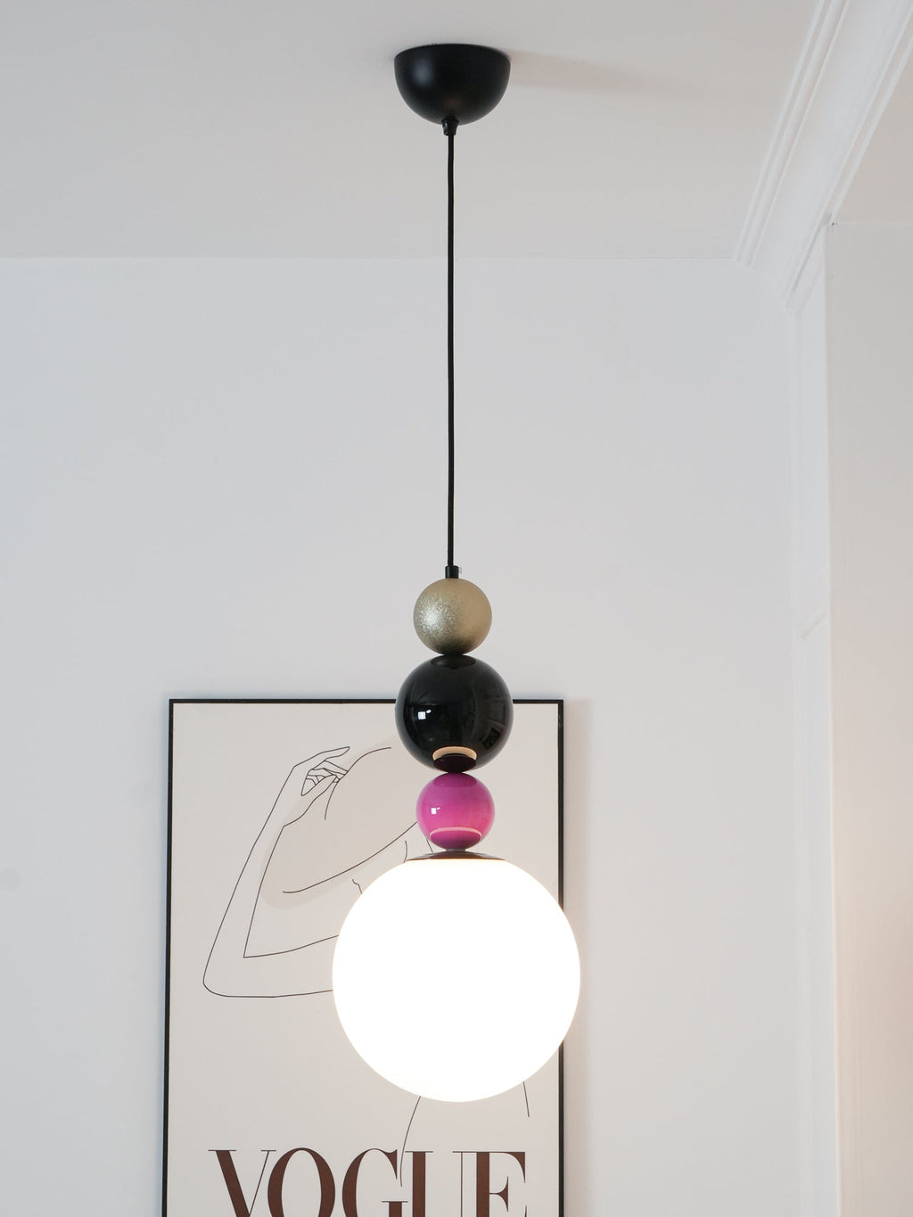 Eshaisra Nordic Art Rond Billes Empilage Verre Pendentif Lampe - Neutralighting