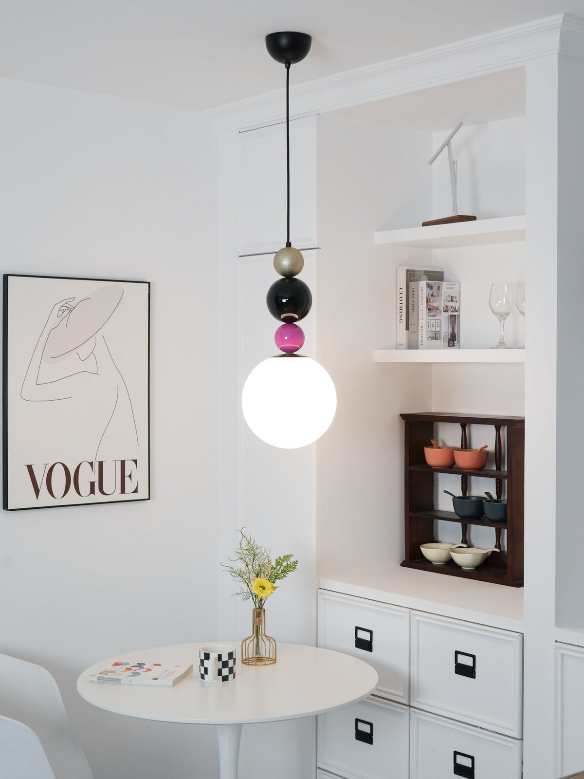 Eshaisra Nordic Art Rond Billes Empilage Verre Pendentif Lampe - Neutralighting