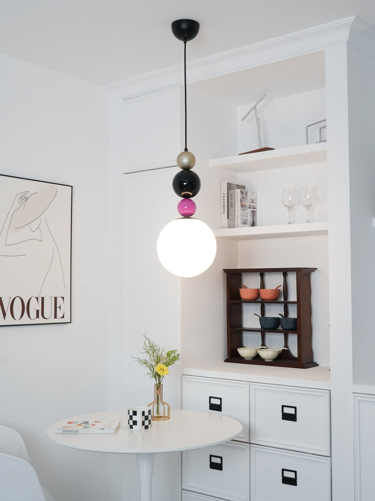 Eshaisra Nordic Art Rond Billes Empilage Verre Pendentif Lampe - Neutralighting