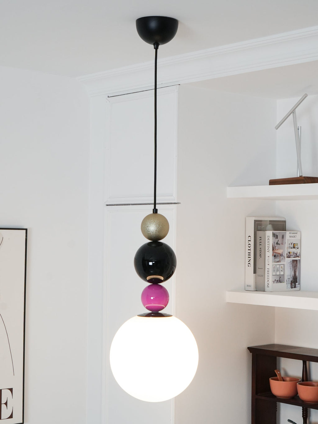 Eshaisra Nordic Art Rond Billes Empilage Verre Pendentif Lampe - Neutralighting