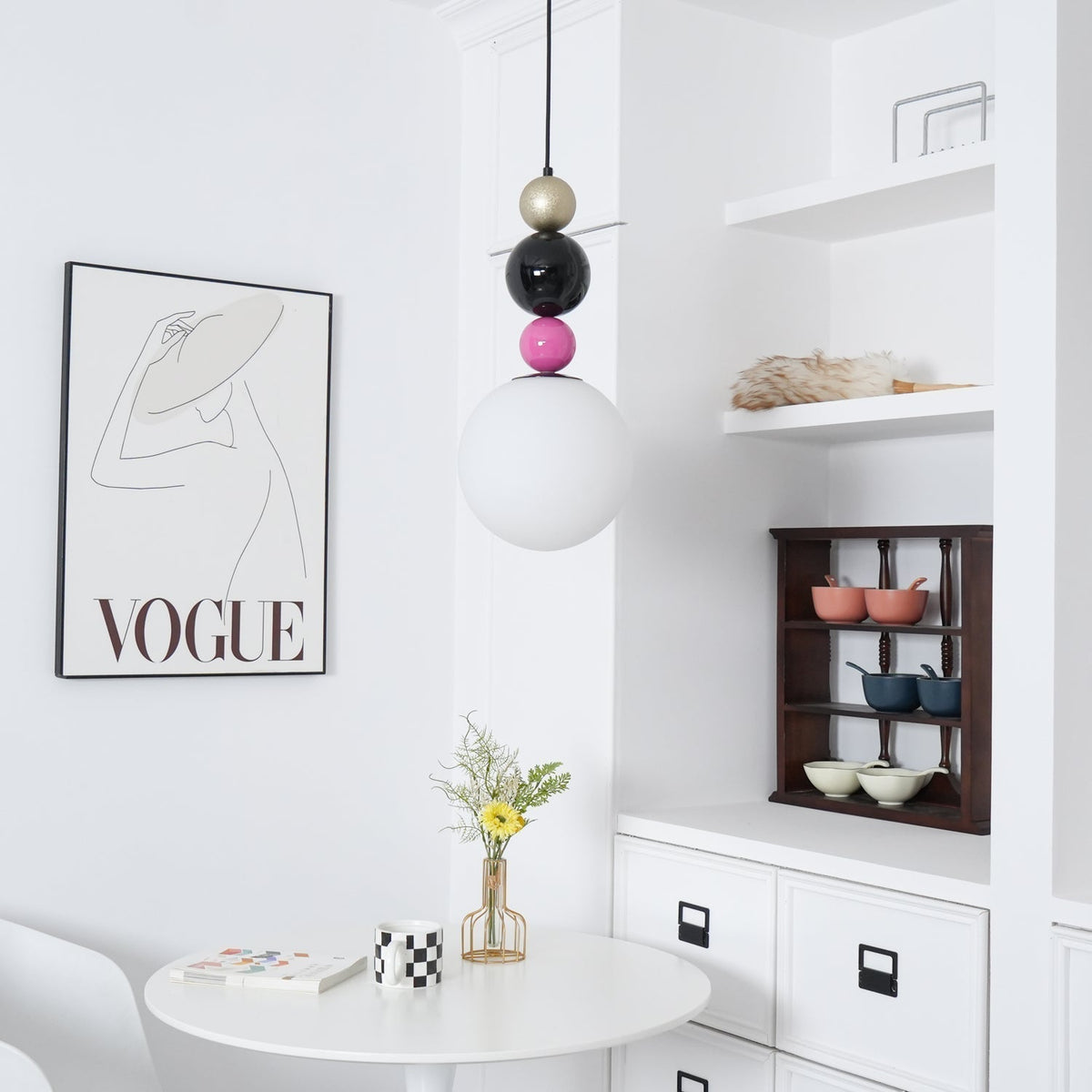 Eshaisra Nordic Art Rond Billes Empilage Verre Pendentif Lampe - Neutralighting