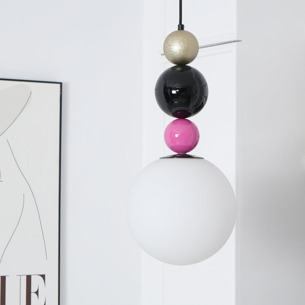 Eshaisra Nordic Art Rond Billes Empilage Verre Pendentif Lampe - Neutralighting
