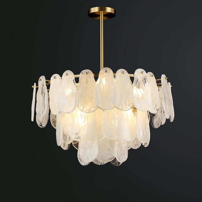 Zosolia Lustre Rond en Verre Nuageux de Luxe - Neutralighting