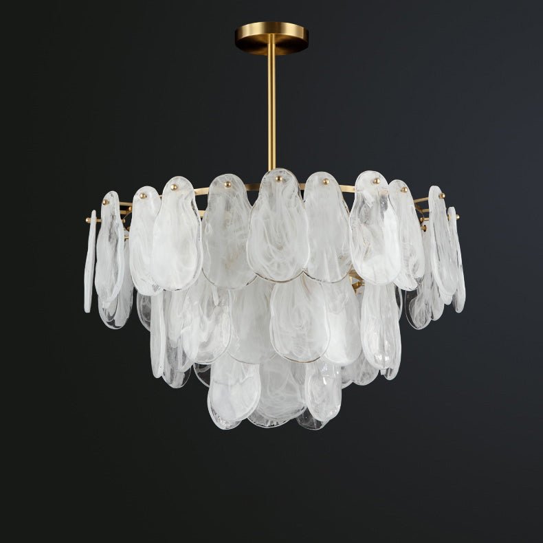 Zosolia Lustre Rond en Verre Nuageux de Luxe - Neutralighting
