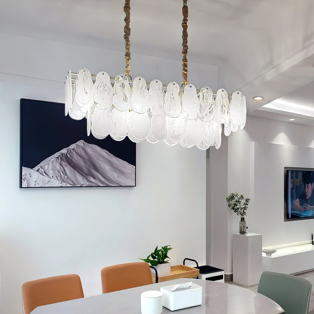 Zosolia Lustre Rond en Verre Nuageux de Luxe - Neutralighting