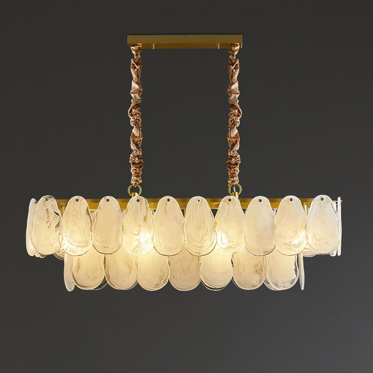 Zosolia Lustre Rond en Verre Nuageux de Luxe - Neutralighting