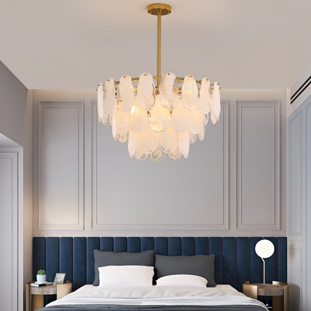 Zosolia Lustre Rond en Verre Nuageux de Luxe - Neutralighting