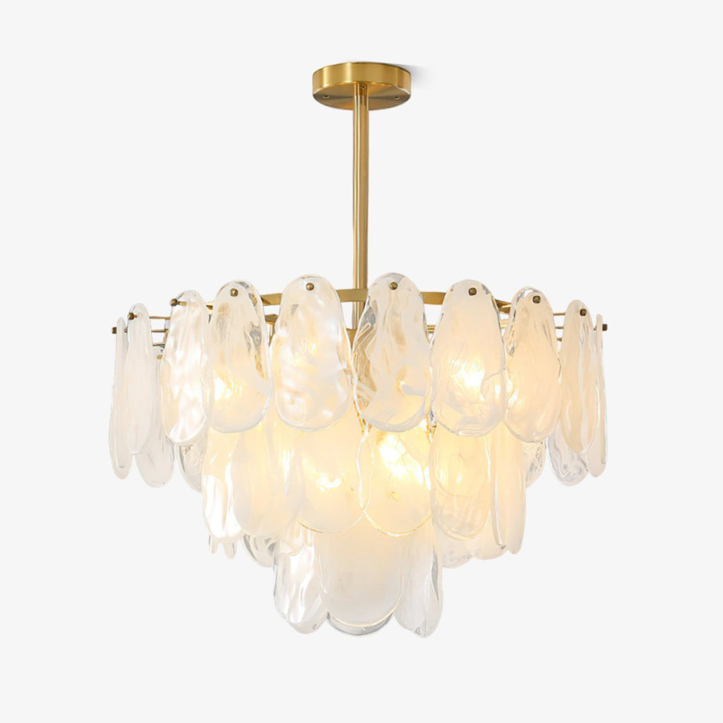 Zosolia Lustre Rond en Verre Nuageux de Luxe - Neutralighting