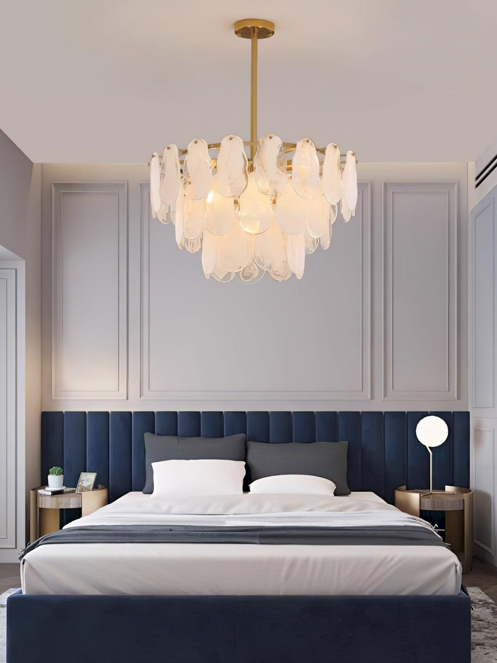 Zosolia Lustre Rond en Verre Nuageux de Luxe - Neutralighting