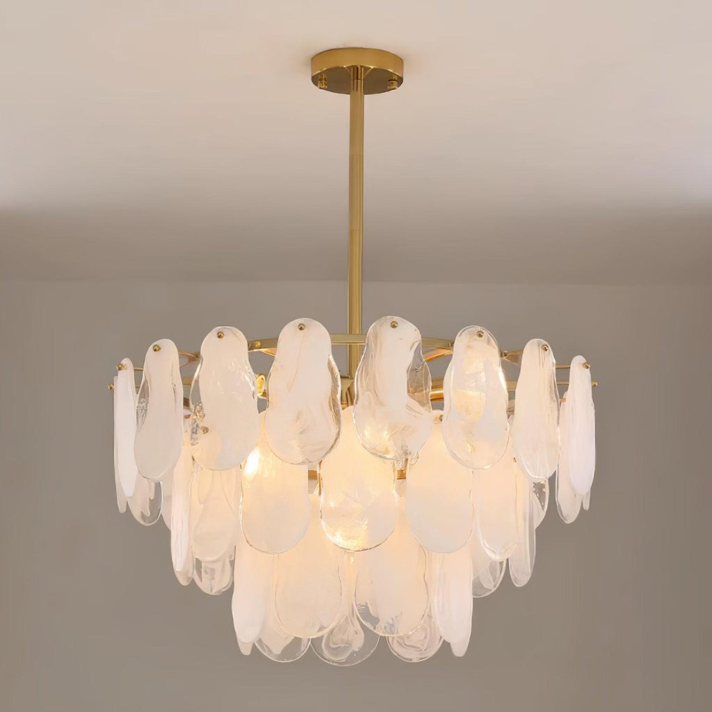 Zosolia Lustre Rond en Verre Nuageux de Luxe - Neutralighting