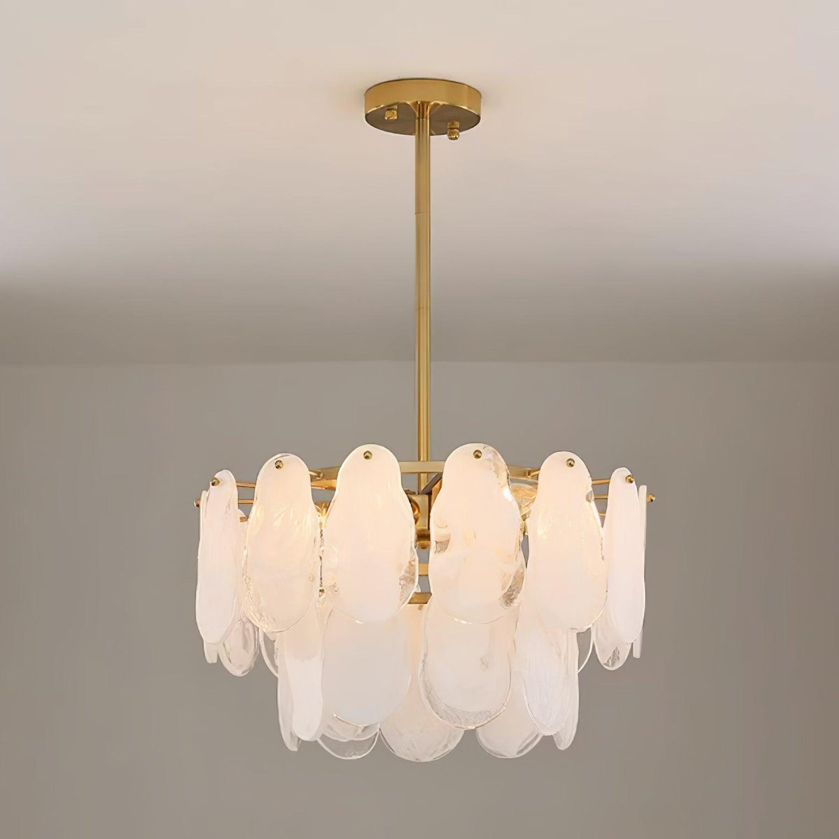 Zosolia Lustre Rond en Verre Nuageux de Luxe - Neutralighting
