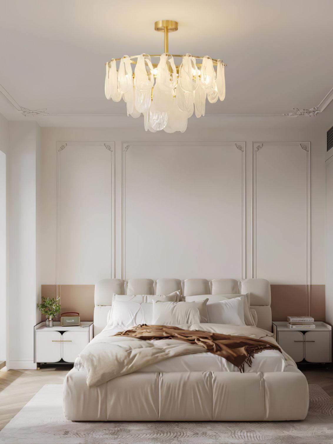 Zosolia Lustre Rond en Verre Nuageux de Luxe - Neutralighting