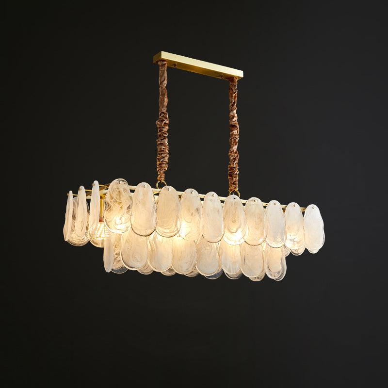 Zosolia Lustre Rond en Verre Nuageux de Luxe - Neutralighting