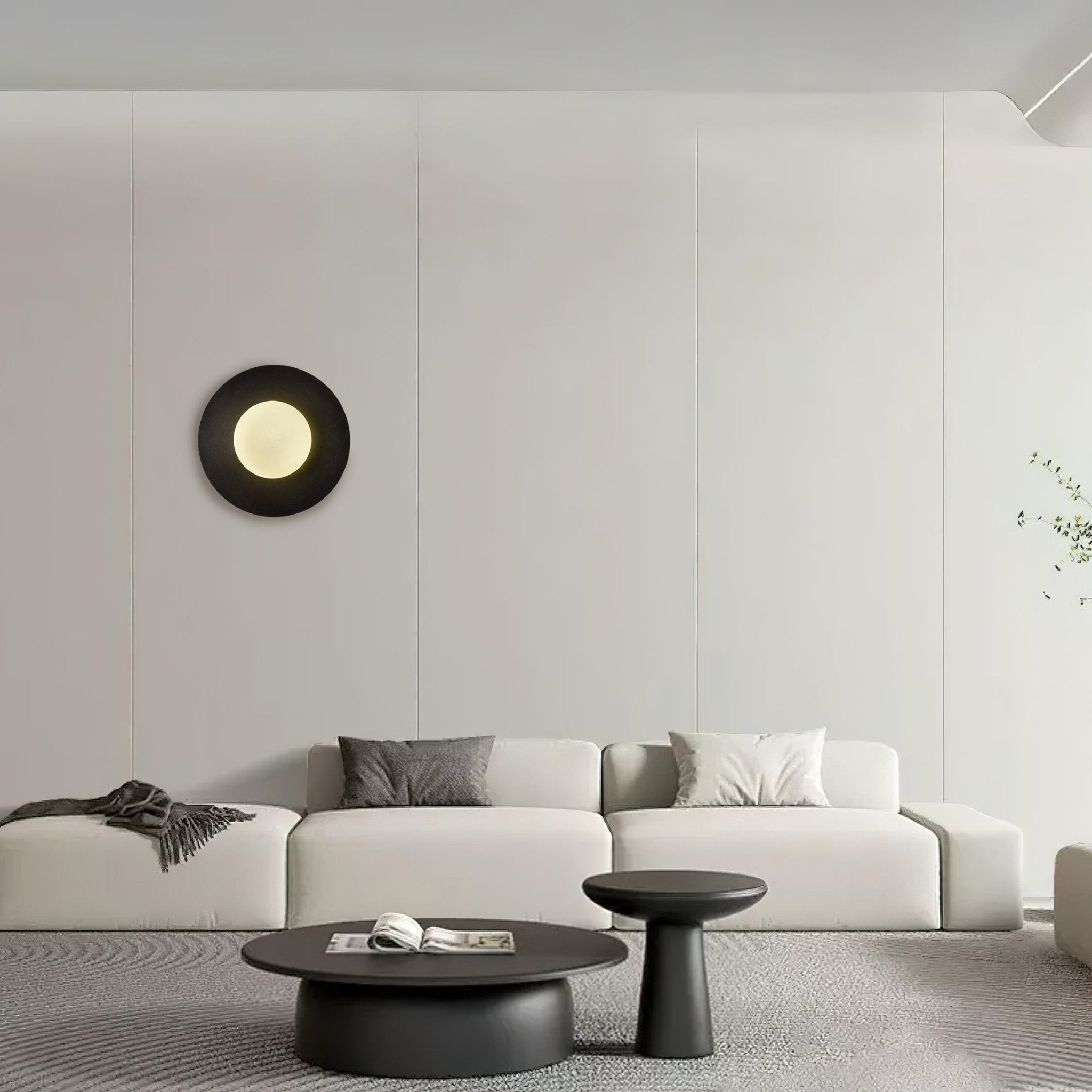 Godfrey Applique Murale Ronde Art Minimaliste en Laiton et Verre - Neutralighting