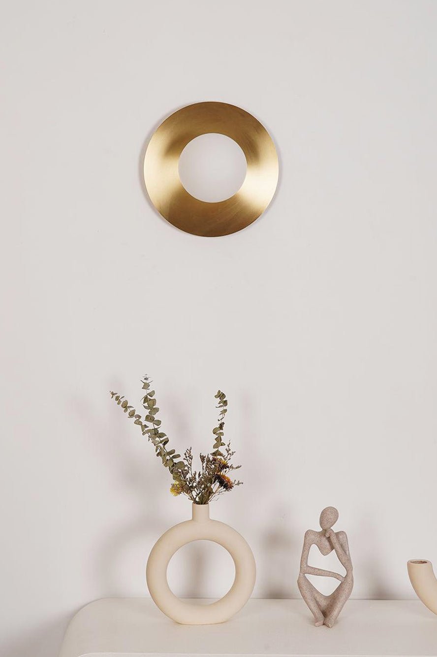 Godfrey Applique Murale Ronde Art Minimaliste en Laiton et Verre - Neutralighting
