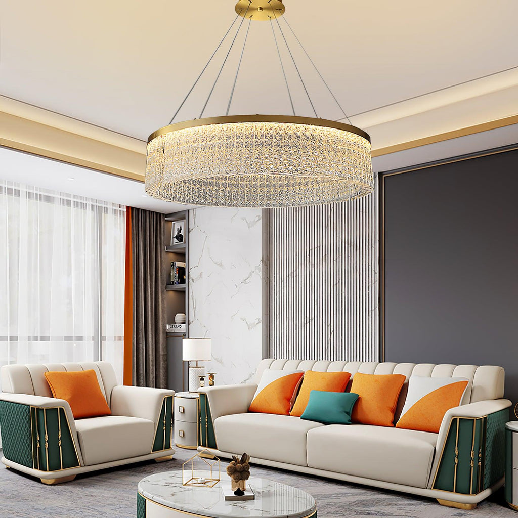 Lustra Chandelier Halo Rond en Cristal - Neutralighting