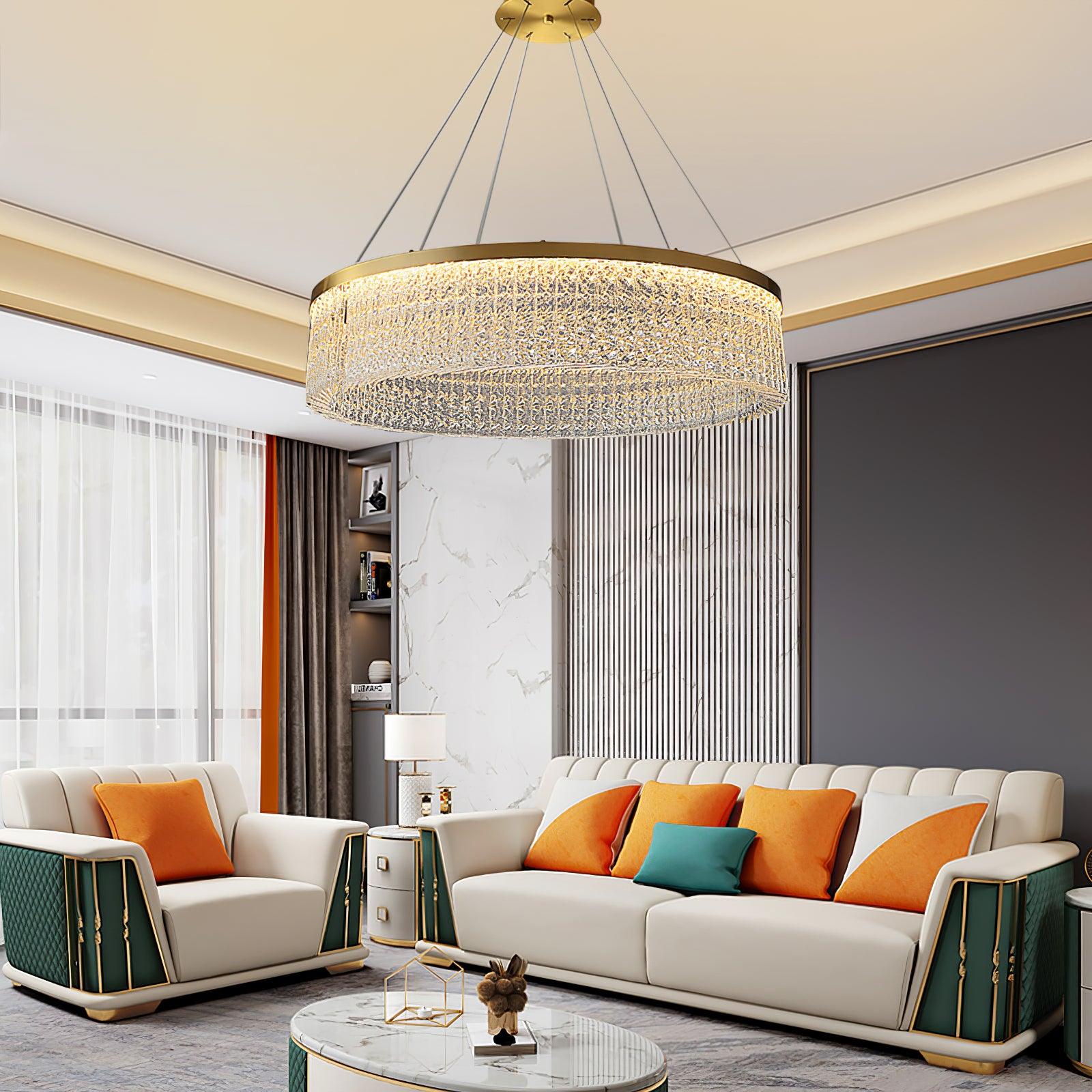 Lustra Chandelier Halo Rond en Cristal - Neutralighting