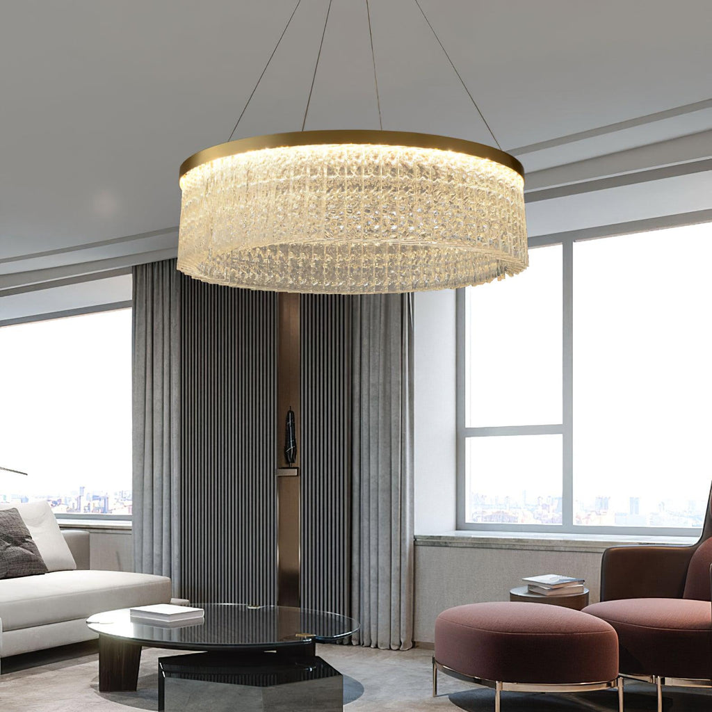 Lustra Chandelier Halo Rond en Cristal - Neutralighting
