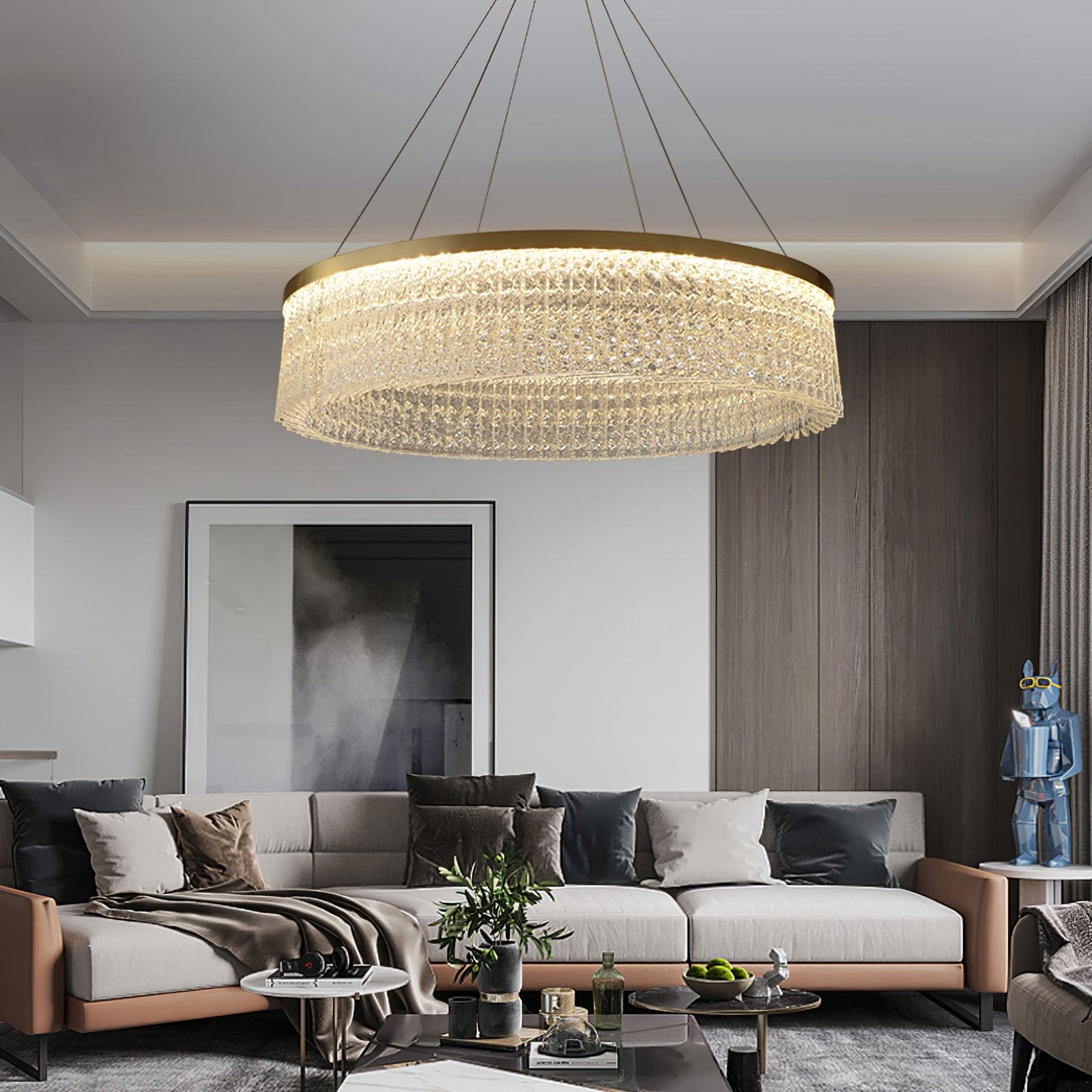 Lustra Chandelier Halo Rond en Cristal - Neutralighting
