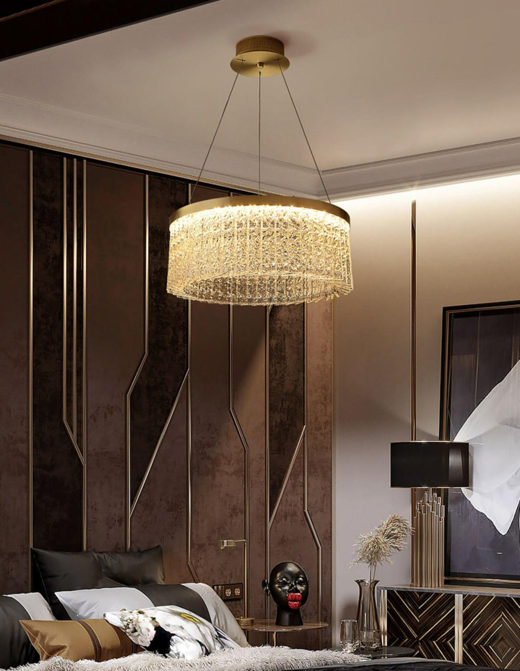 Lustra Chandelier Halo Rond en Cristal - Neutralighting