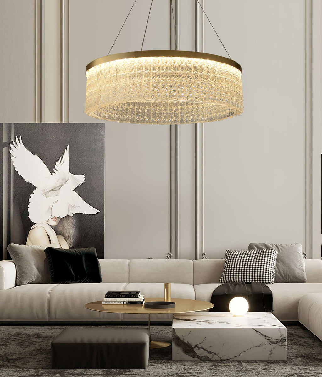 Lustra Chandelier Halo Rond en Cristal - Neutralighting