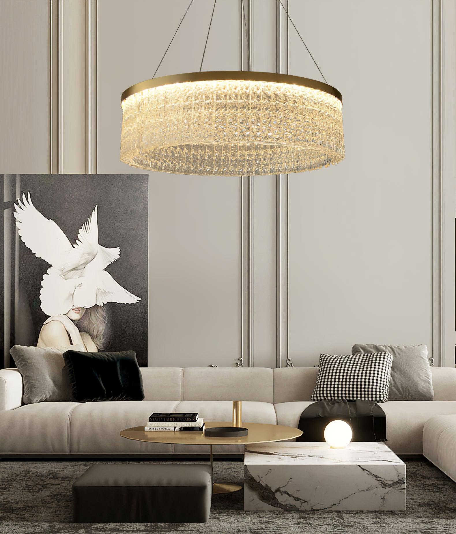 Lustra Chandelier Halo Rond en Cristal - Neutralighting