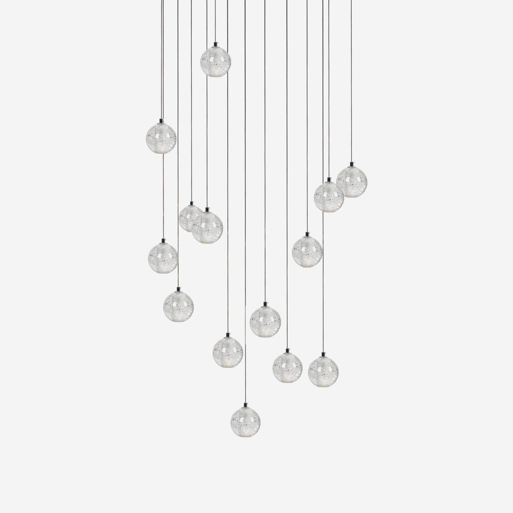 Round Lustre Groupe Suspendu Gouttes de Cristal - Neutralighting