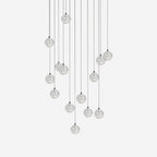Round Lustre Groupe Suspendu Gouttes de Cristal - Neutralighting