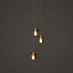 Round Lustre Groupe Suspendu Gouttes de Cristal - Neutralighting