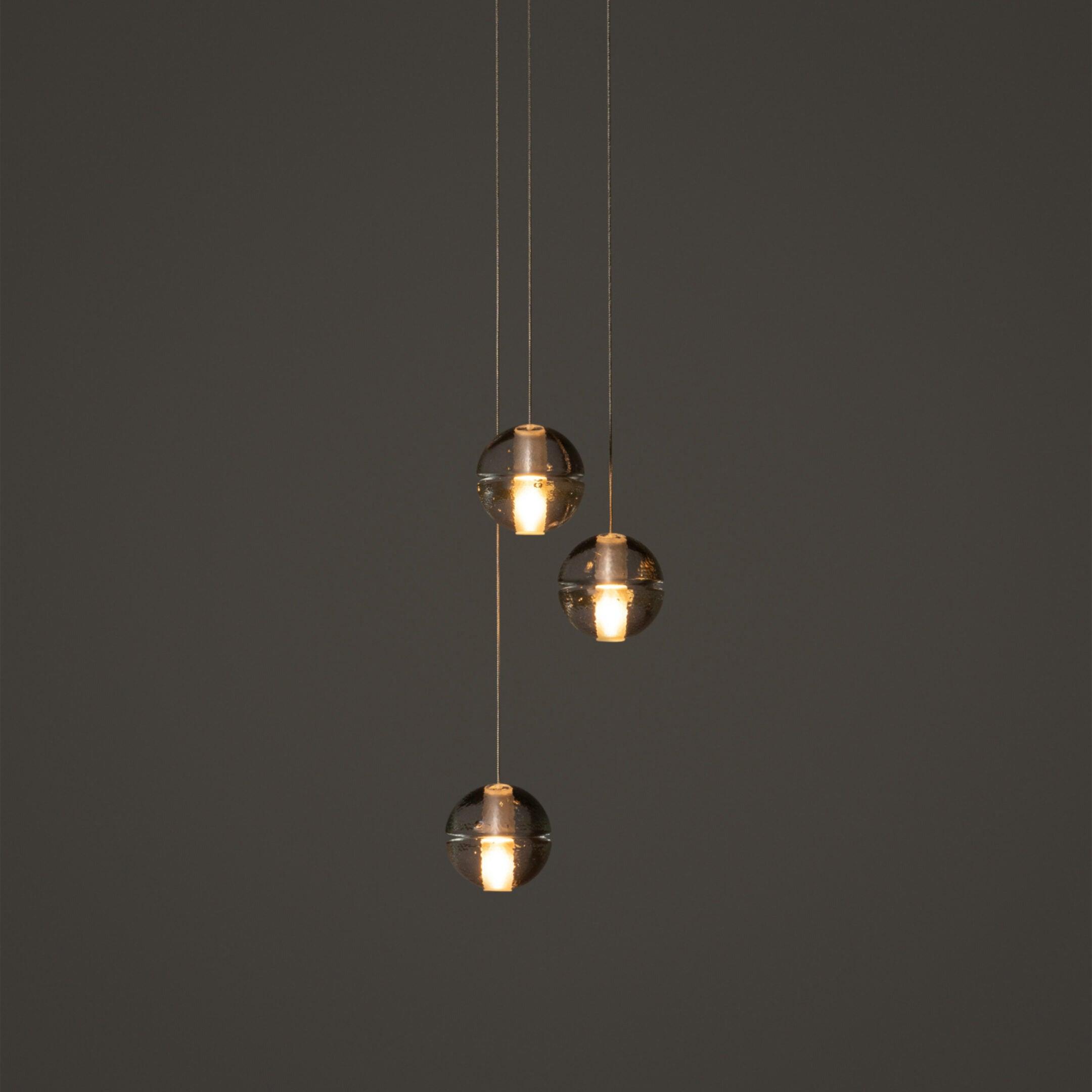 Round Lustre Groupe Suspendu Gouttes de Cristal - Neutralighting