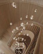 Round Lustre Groupe Suspendu Gouttes de Cristal - Neutralighting