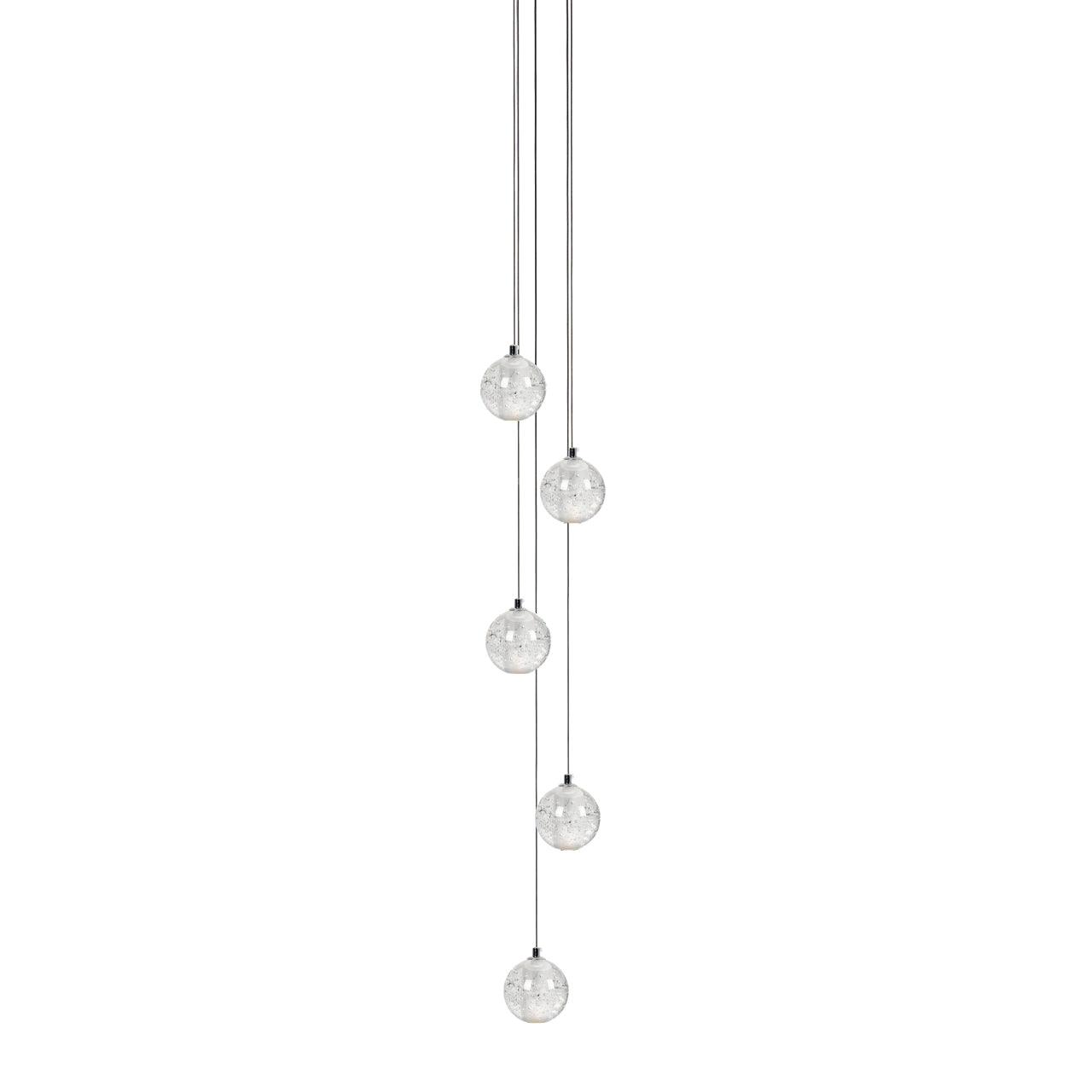 Round Lustre Groupe Suspendu Gouttes de Cristal - Neutralighting