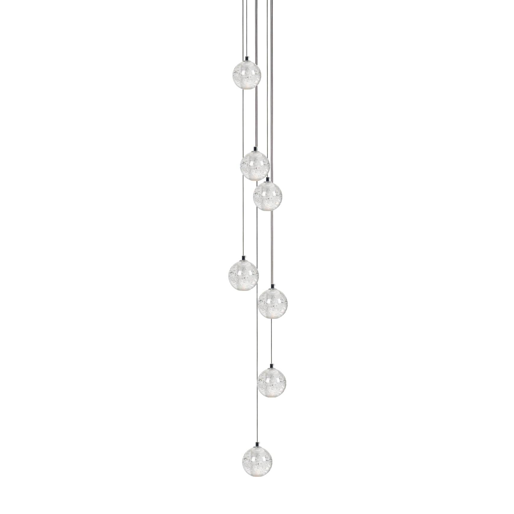 Round Lustre Groupe Suspendu Gouttes de Cristal - Neutralighting